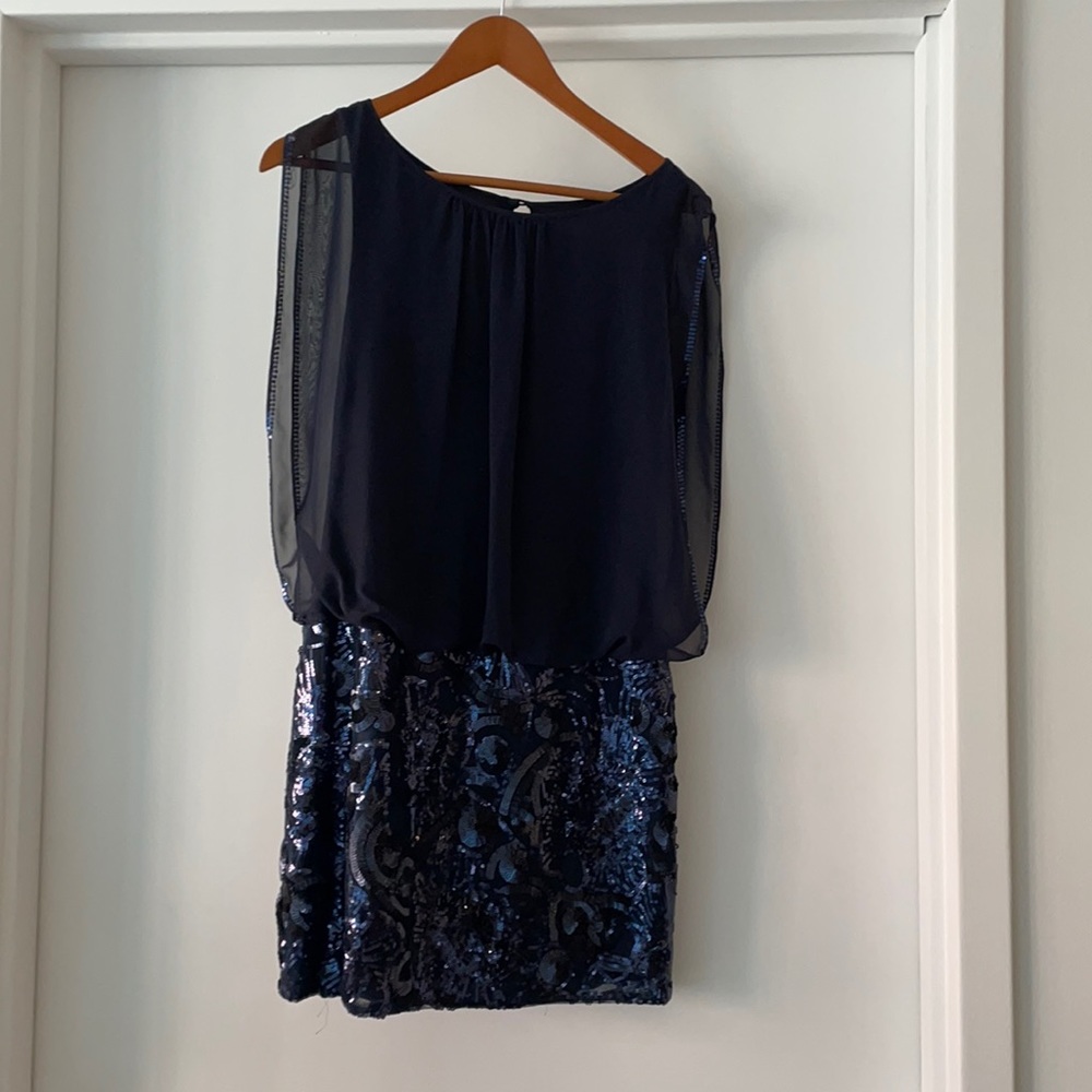 Navy sequin dress